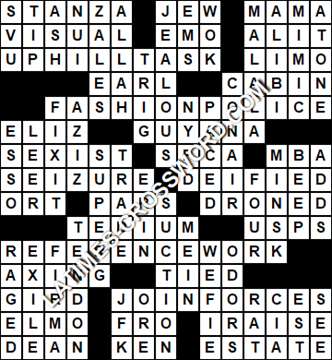 LA Times Crossword answers Wednesday 5 October 2016