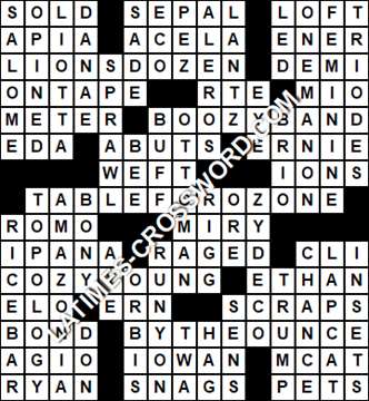 LA Times Crossword answers Friday 14 October 2016