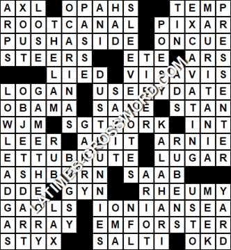 LA Times Crossword answers Saturday 22 October 2016