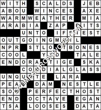 LA Times Crossword answers Monday 24 October 2016