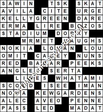 LA Times Crossword answers Wednesday 9 November 2016