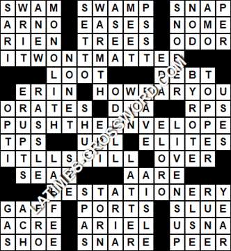LA Times Crossword answers Friday 18 November 2016