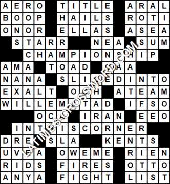LA Times Crossword answers Thursday 22 December 2016