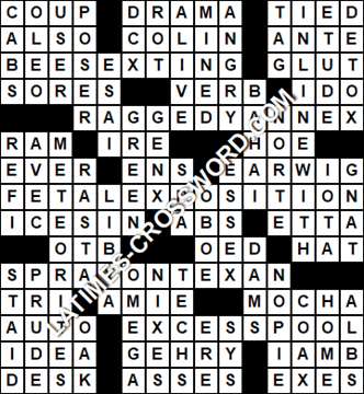 LA Times Crossword answers Friday 23 December 2016