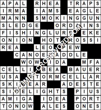 LA Times Crossword answers Tuesday 3 January 2017