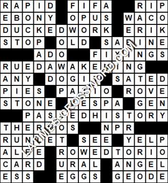 LA Times Crossword answers Friday 20 January 2017