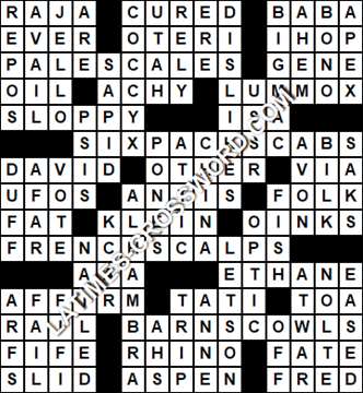 LA Times Crossword answers Thursday 26 January 2017