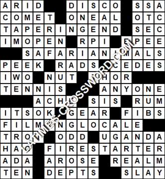LA Times Crossword answers Friday 27 January 2017