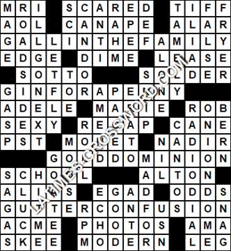 LA Times Crossword answers Friday 24 February 2017