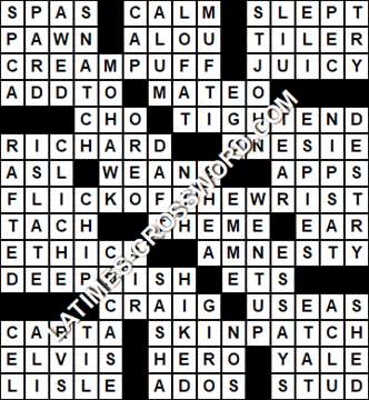 LA Times Crossword answers Monday 27 February 2017