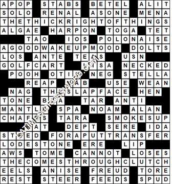 LA Times Crossword answers Sunday 5 March 2017