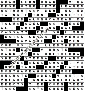 LA Times Crossword answers Sunday 19 March 2017