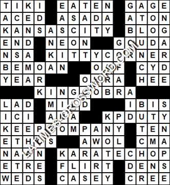 LA Times Crossword answers Tuesday 21 March 2017