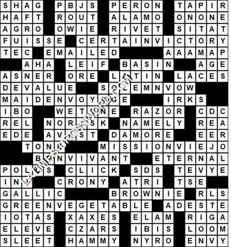 LA Times Crossword answers Sunday 26 March 2017