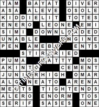 LA Times Crossword answers Thursday 6 April 2017