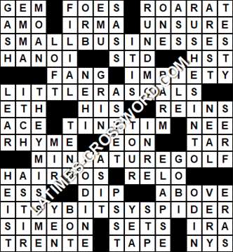 LA Times Crossword answers Tuesday 18 April 2017