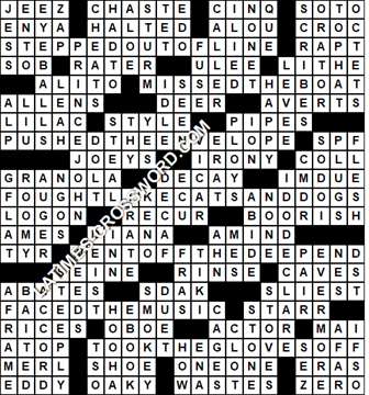 LA Times Crossword answers Sunday 23 April 2017
