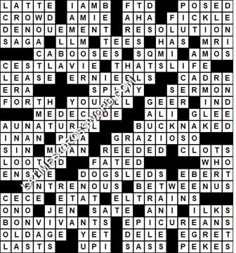 LA Times Crossword answers Sunday 7 May 2017