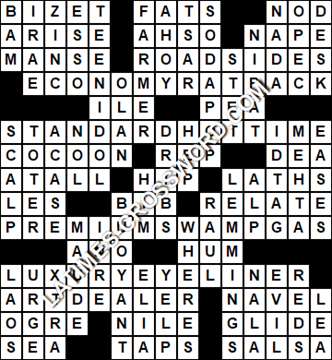 LA Times Crossword answers Friday 12 May 2017