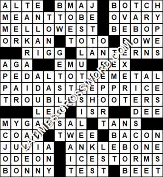 LA Times Crossword answers Saturday 13 May 2017