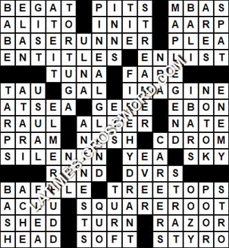 LA Times Crossword answers Wednesday 17 May 2017