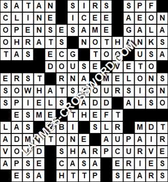 LA Times Crossword answers Thursday 18 May 2017