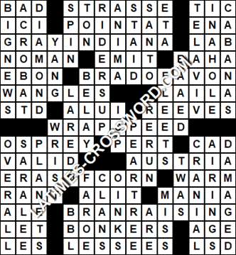 LA Times Crossword answers Friday 19 May 2017