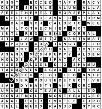 LA Times Crossword answers Sunday 21 May 2017
