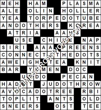 LA Times Crossword answers Wednesday 24 May 2017