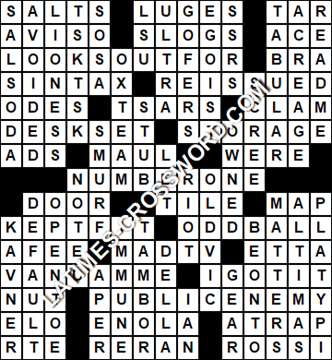 LA Times Crossword answers Friday 26 May 2017