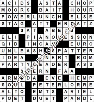 LA Times Crossword answers Monday 29 May 2017