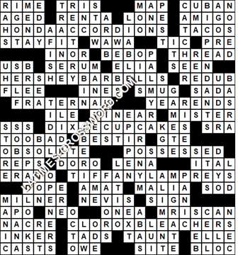 LA Times Crossword answers Sunday 4 June 2017