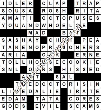 LA Times Crossword answers Monday 12 June 2017