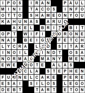 LA Times Crossword answers Wednesday 14 June 2017
