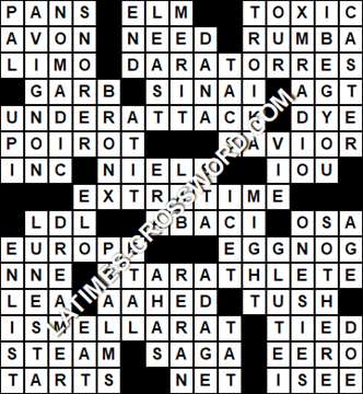 LA Times Crossword answers Wednesday 21 June 2017