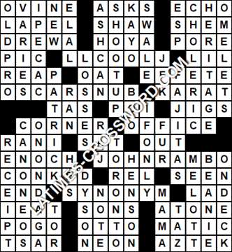 LA Times Crossword answers Thursday 22 June 2017