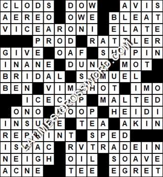 LA Times Crossword answers Friday 23 June 2017