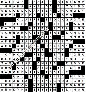 LA Times Crossword answers Sunday 25 June 2017