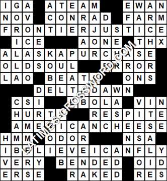 LA Times Crossword answers Monday 3 July 2017