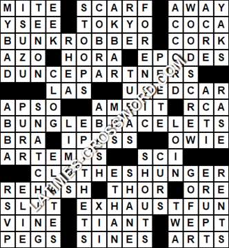 LA Times Crossword answers Friday 7 July 2017