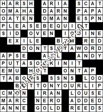 LA Times Crossword answers Tuesday 11 July 2017