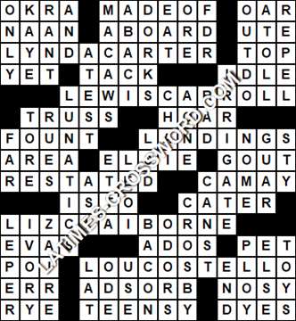 LA Times Crossword answers Monday 17 July 2017