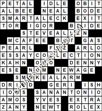 LA Times Crossword answers Monday 24 July 2017