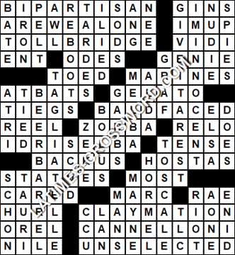 LA Times Crossword answers Saturday 29 July 2017