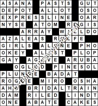 LA Times Crossword answers Tuesday 1 August 2017