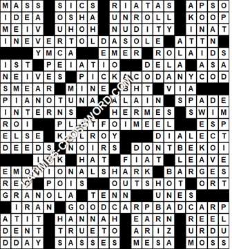 LA Times Crossword answers Sunday 6 August 2017