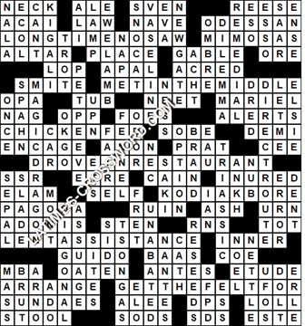 LA Times Crossword answers Sunday 13 August 2017