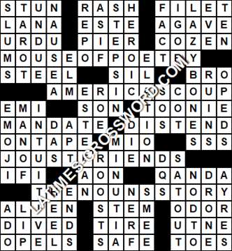 LA Times Crossword answers Thursday 17 August 2017