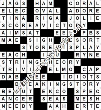 LA Times Crossword answers Wednesday 23 August 2017
