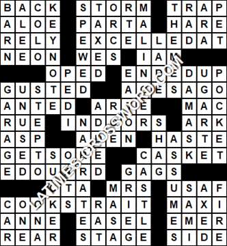 LA Times Crossword answers Thursday 24 August 2017